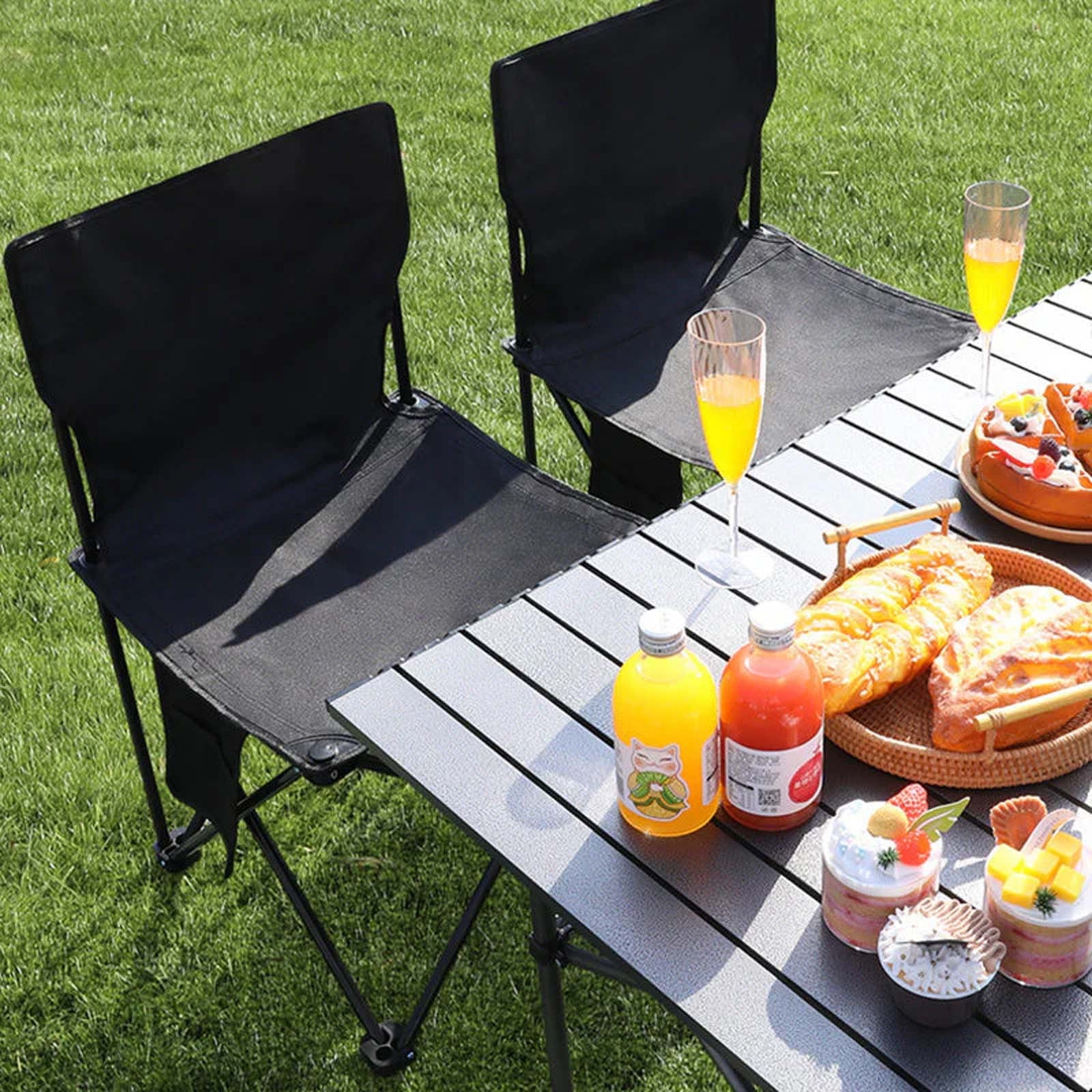 VANLOFE Portable Folding Camping Chair, Lightweight Camp Lounge Chairs Folding, Fold Lawn Chairs with Anti-Slip Feet for Outdoor, Beach, Fishing, Patio