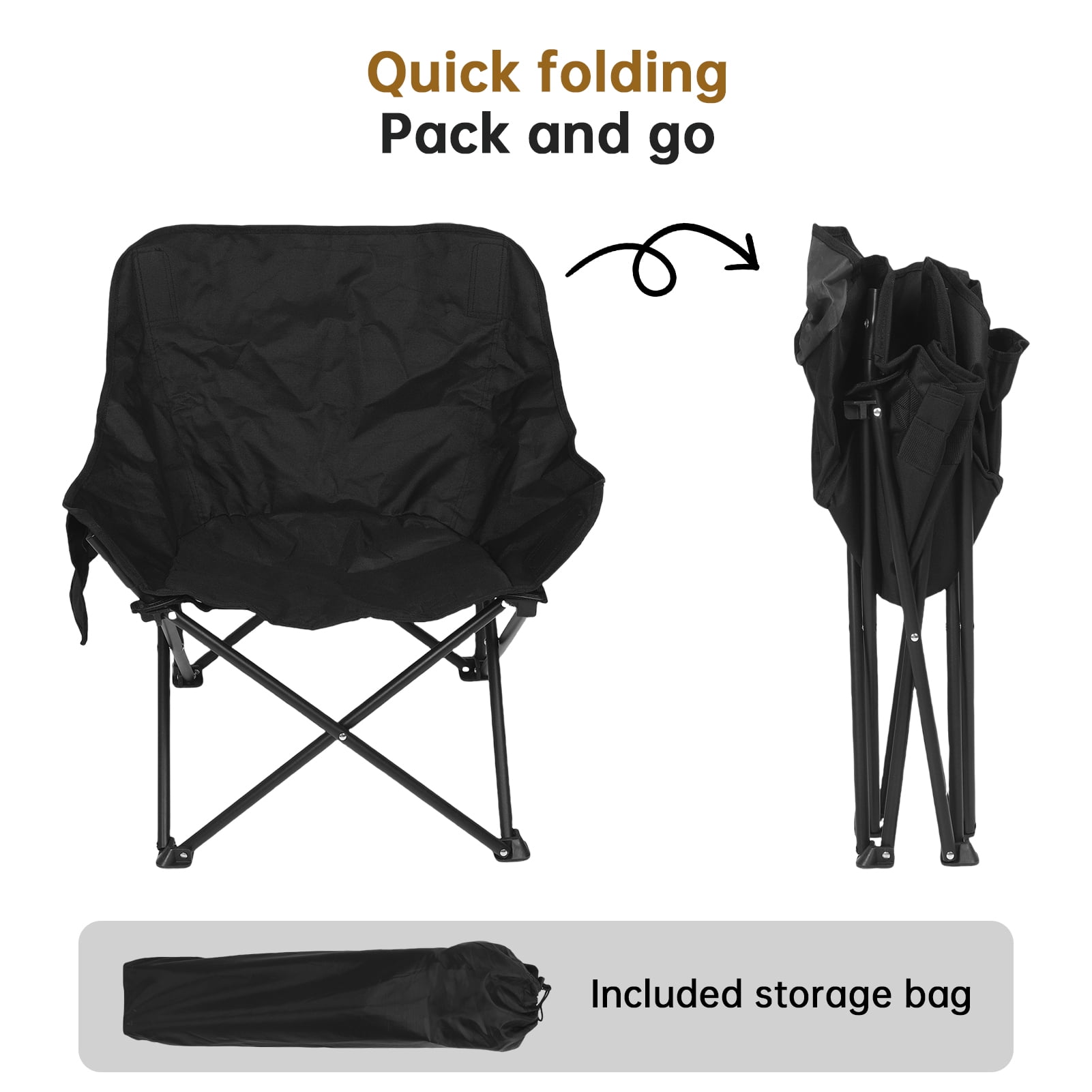 Folding Director Chair Space Recliner Chair Portable Backrest Chair Premium Outdoor Folding Moon Chair For Camping Backpacking Lightweight Portable Camping Chair With Storage Bag