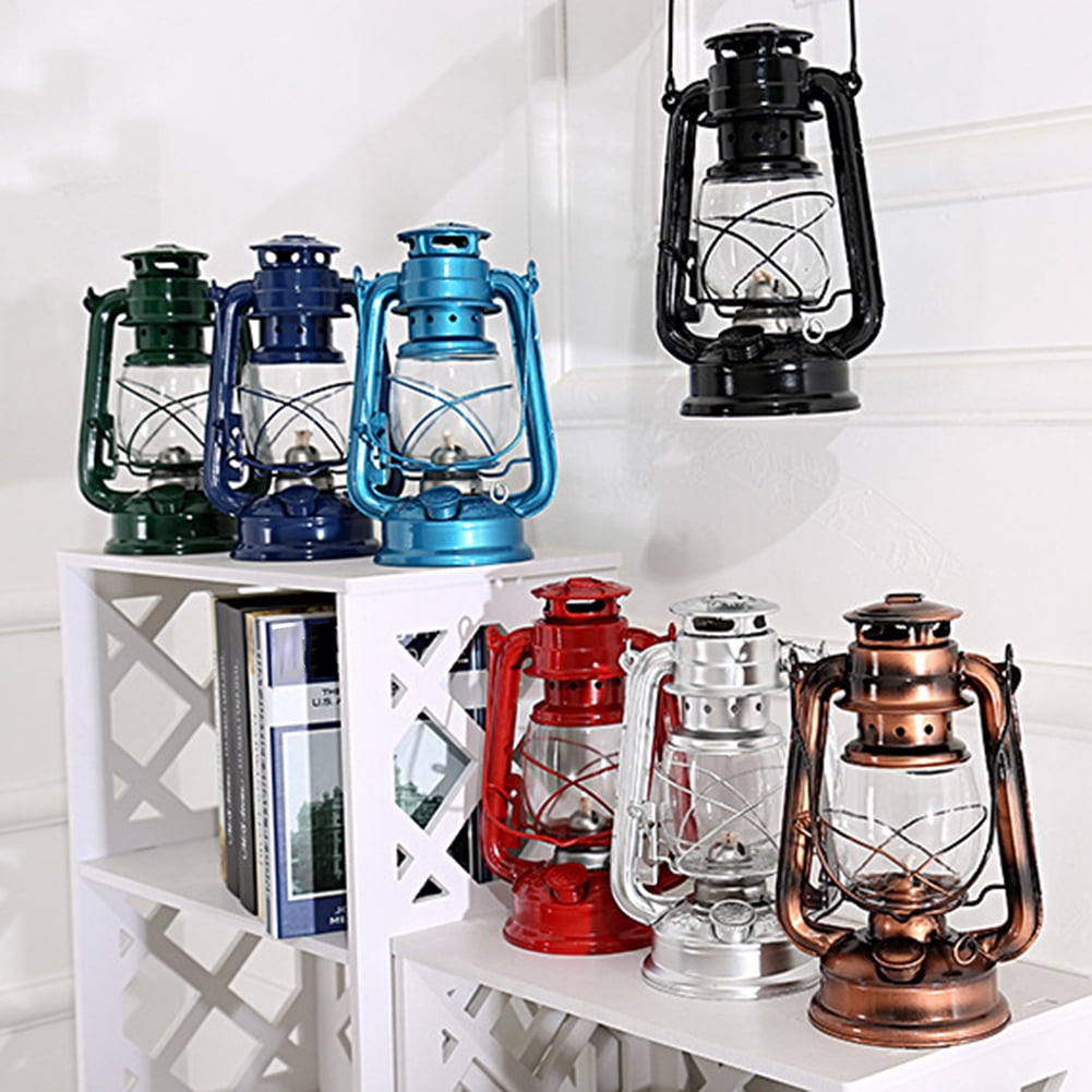 Cheers.US 25cm Retro Vintage Kerosene Lamp Portable Camping Tent Practical Light Hanging Lantern Decor