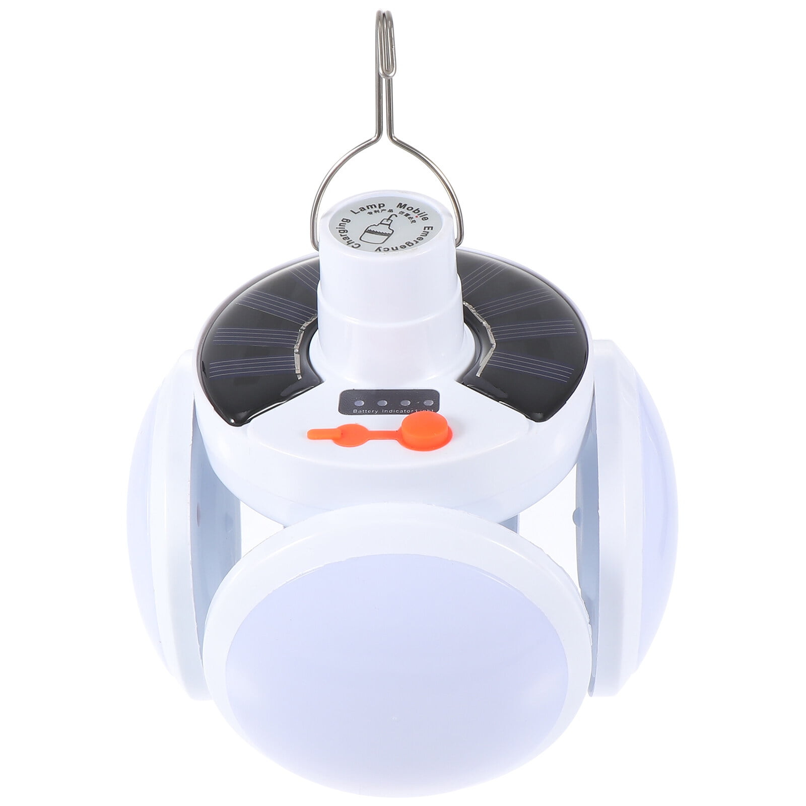 ifundom Portable White Folding Camping Lamp, Rechargeable Solar Outdoor Light for Hiking, Emergency, Travel, and Camping Use