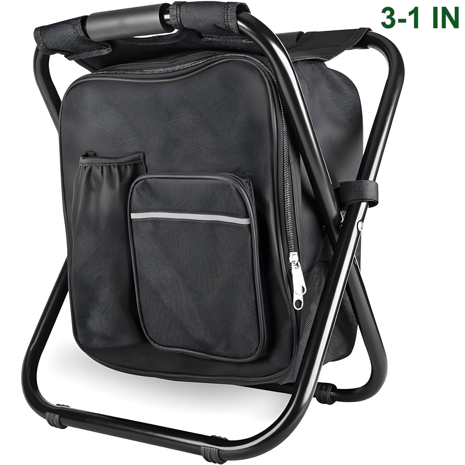 KAMIDA Camping Chairs With Storage Bag ,Folding Stool,Portable Chair,Fishing Chairs,Outdoor Backpack Chair  With Oxford Cloth  For Beach/Fishing/Camping/Family - Black