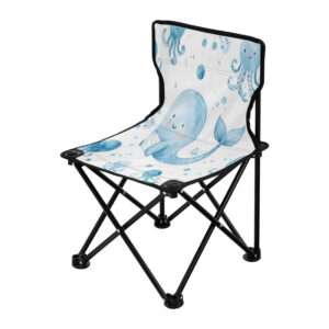 Outdoor Folding Chair 14.46x14.46x22.83 Inches, Camping Folding Chair Easy to Carry Ideal for Outdoor Picnics Camping Park Fishing Cool Whale