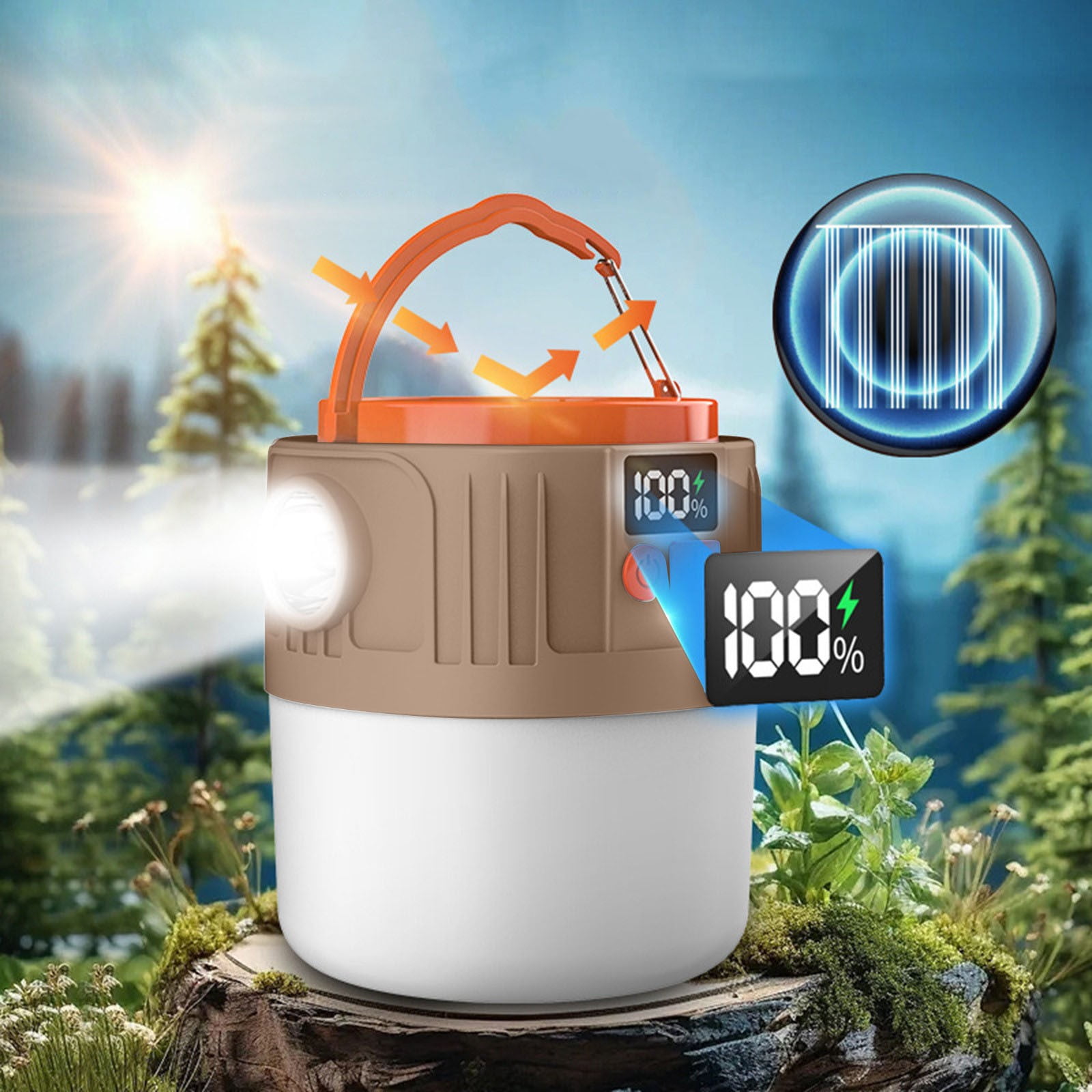 Solar Lanterns Outdoor Camping Lights Rechargeable Waterproof Portable with Hanging Hook for Patio Garden Decor and Backyard Camping Ambiance