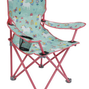 Crckt Kids Folding Camp Chair with Safety Lock, Unicorn Print, 125lb Capacity