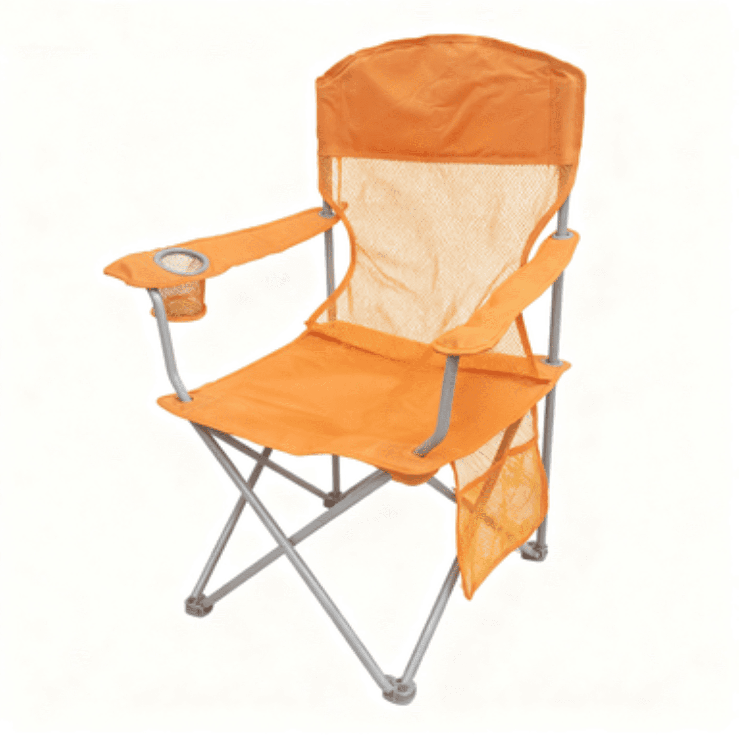 Onail Folding Camping Chair – 300 lbs, Lightweight Portable Outdoor Chair with Cup Holder & Side Pocket for Beach, Park, Tailgate – Orange