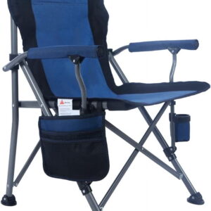 UMINEUX Portable Camping Chair, Folding Quad Outdoor, Large Heavy Duty Support 330 lbs, Blue