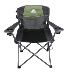 Ozark Trail Oversized Big and Tall Camp Chair with Cup Holders, Green, Adult,
