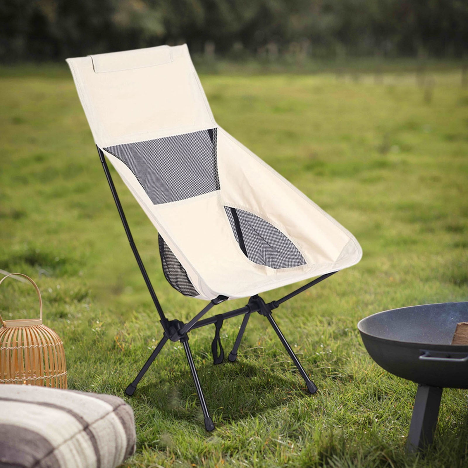 Outdoor Folding Portable Camping Chair, Lightweight Aluminum Alloy Leisure Seat With Comfortable Backrest And Foldable Carry Design, Suitable For Fishing Hunting Hiking Beach Barbecue Road Trips