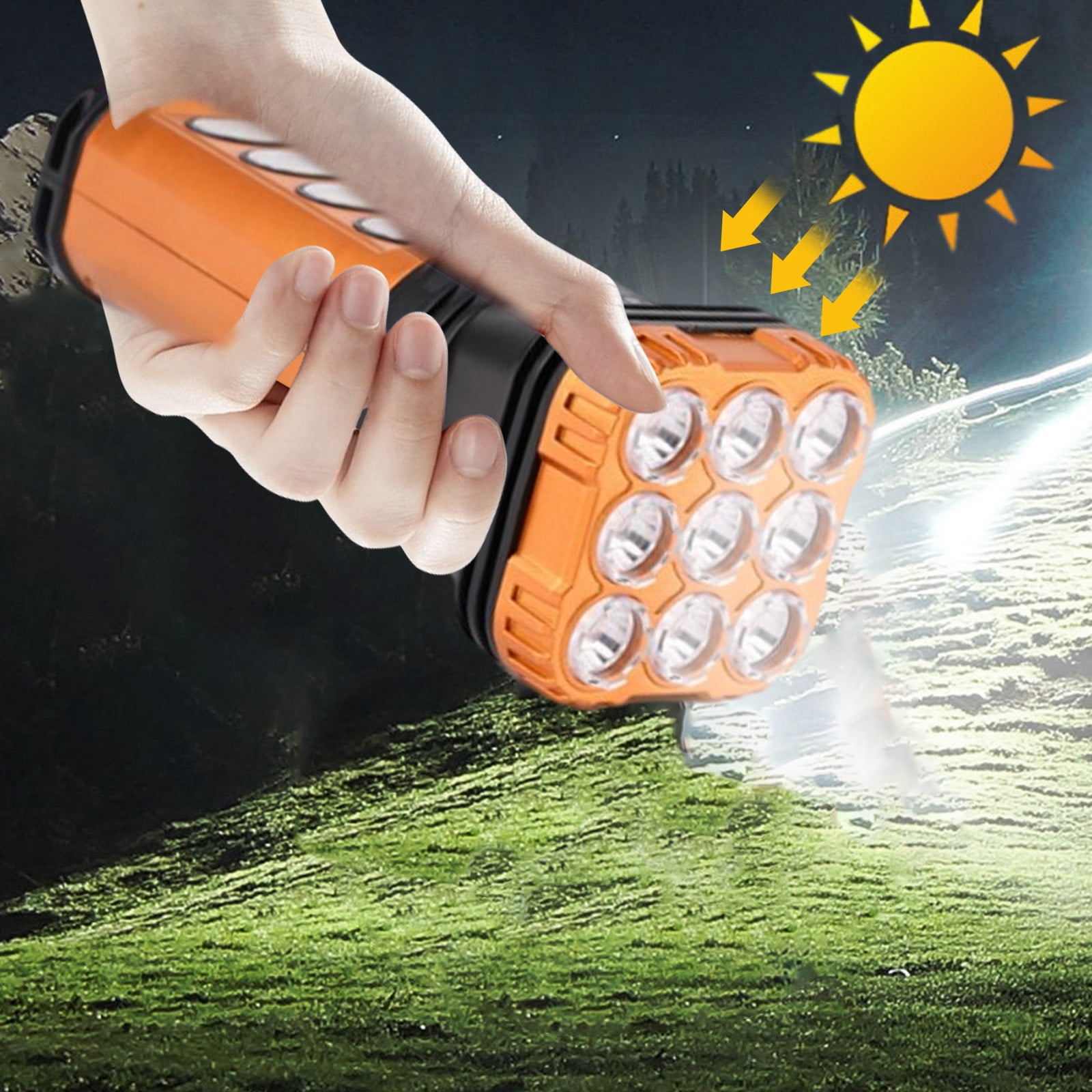 MuYan Solar Lamp Super Bright Camping Lamp 5 Gears Outdoor Emergency Charging Household Lamp Camping Lamp Hand Lamp Usb Solar Charging Lantern Light Charge Display
