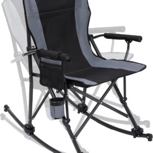 REDCAMP 2 in 1 Oversized Folding Rocking Camping Chair with Removable Rockers, Portable Rocker with High Back Hard Armchair for Patio Lawn Outdoors