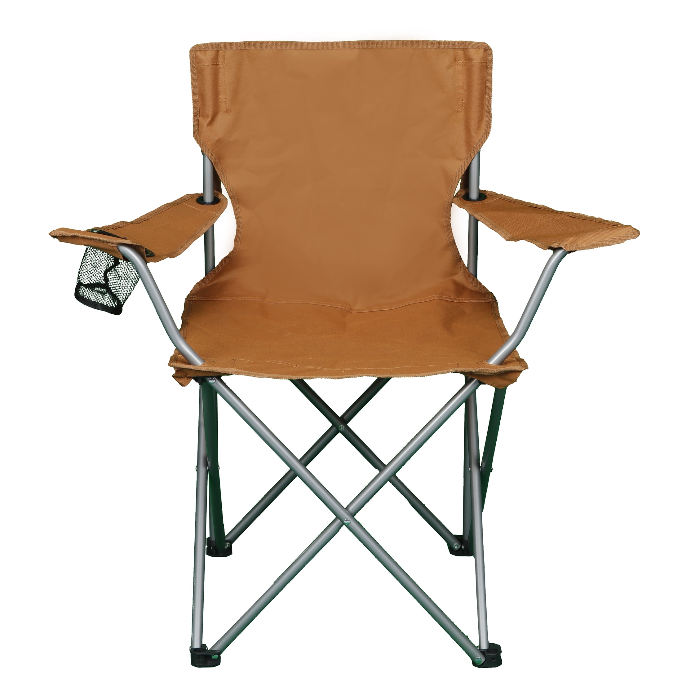 Ozark Trail Folding Camp Chair with Cup Holder – Lightweight, Portable Outdoor Chair for Camping, Tailgating & Sports – Brown
