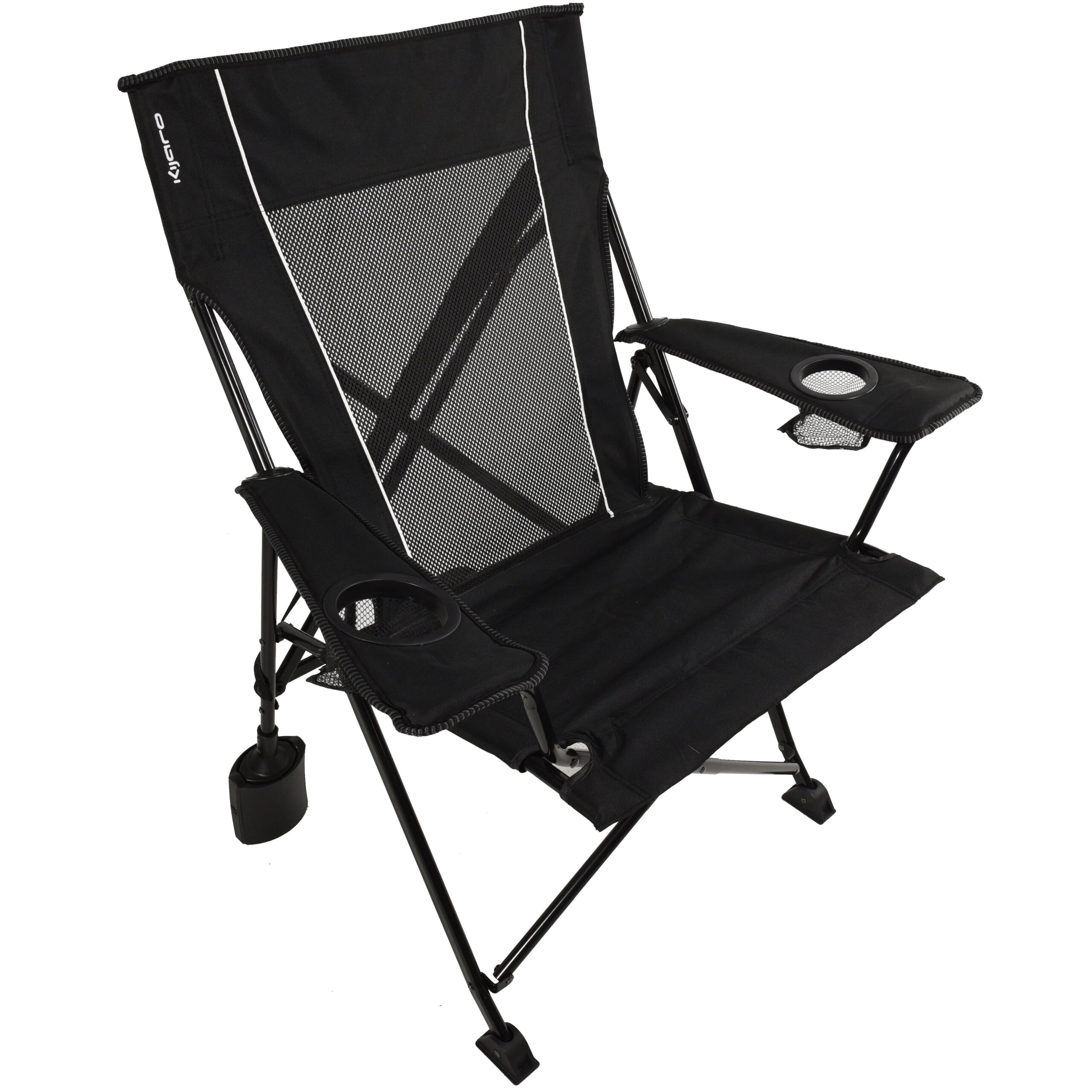 Kijaro Rok-It Sport Rocking Camping Chairs with Carry Bag, Vik Black