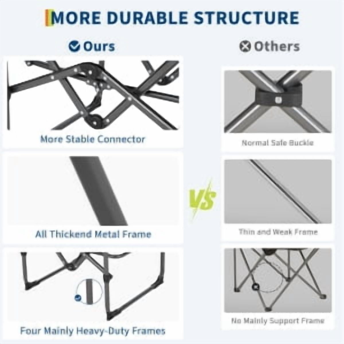 Ataucjin Folding Director Camping Chair, Heavy Duty Portable Outdoor Chair with Aluminum Side Table & Pocket,Support 400 LBS Metal Frame, for Lawn, Fishing, Sports Events