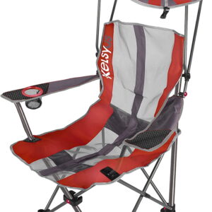 Kelsyus Original Foldable Canopy Chair for Camping, Tailgates, and Outdoor Events, Grey/Red