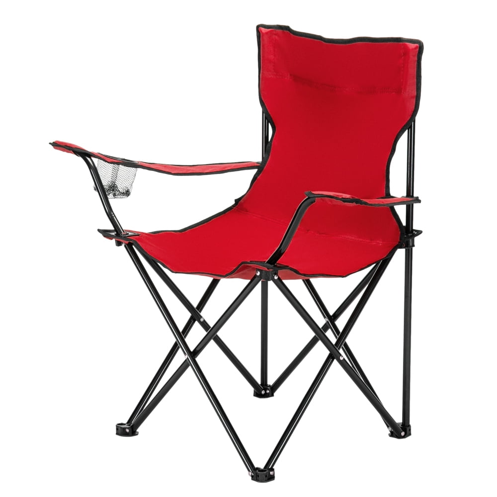 Durable Red Small Camp Chair 80x50cm Lightweight Easy Foldable Design