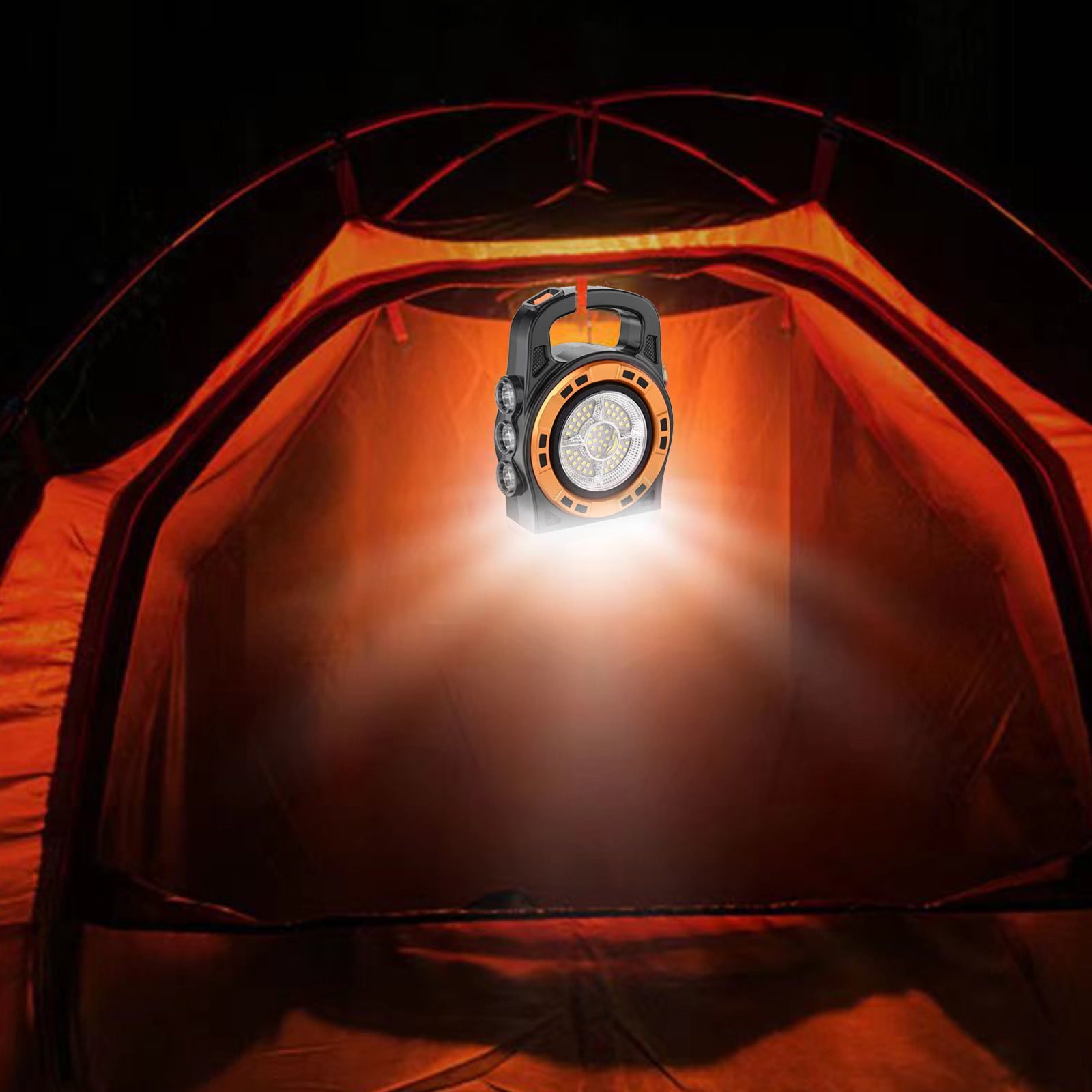 TACILIP Camping, Multifunctional Searchlight Outdoor Solar Charging Treasure Strong Light Flashlight Cob Portable Lamp, Outdoor Sports Equipment Camping Accessories Travel