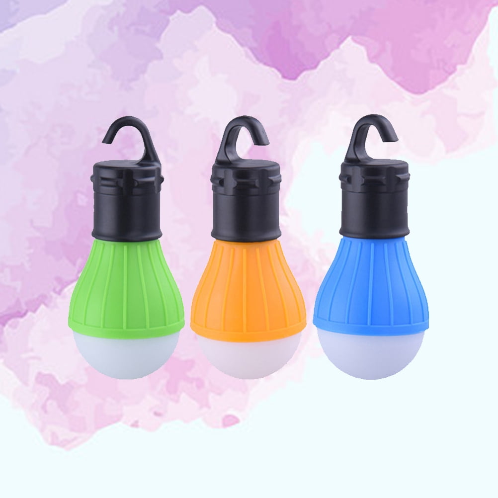 PBPBOX 3Pcs Portable Tent Lights Camping Lamp ABS White for Backpacking