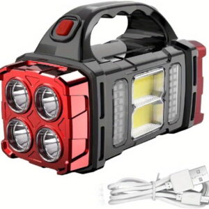 Multifunctional LED Solar Camping Light, Bright Portable Rechargeable Flashlight, Suitable For Outdoor Hiking Camping