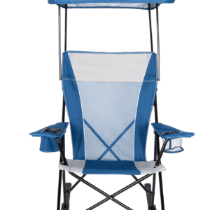 Ozark Trail Mesh Tension Rocking Camp Chair with Canopy, Blue and Grey, Detachable Rockers, Adult